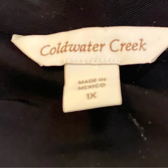 Coldwater Creek 3/4 Sleeve Faux Wrap Dress Black Sz 1X - Picture 7 of 8